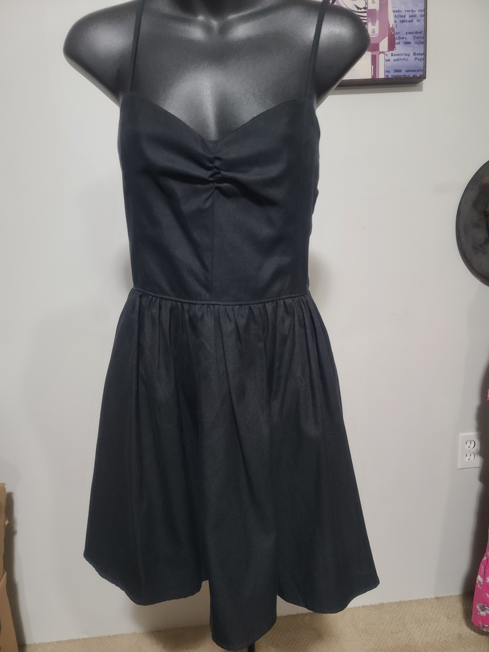 Black Spaghetti-Strap Mini Dress